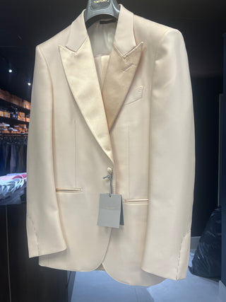 Tom Ford Champagne Satin Peaked Lapel Dinner Jacket