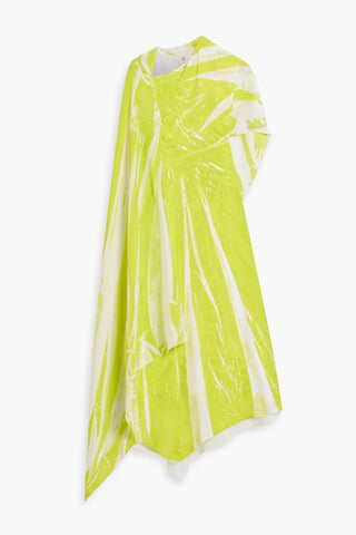ROKSANDA PASCALE CAPE-EFFECT PRINTED TAFFETA MIDI DRESS - Size 8