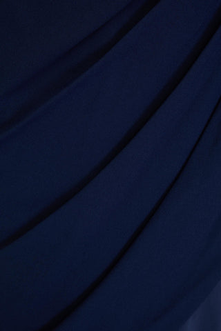 HALSTON CYRA DRAPED CREPE-SATIN PANELED CREPE GOWN - Size 2