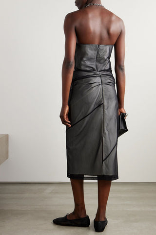 PROENZA SCHOULER GWEN STRAPLESS LAYERED ORGANZA MIDI DRESS - Size 2