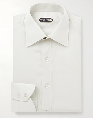 Tom Ford Lyocell-Blend Point-Collar Dress Shirt in Light Grey