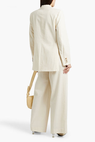 BY MALENE BIRGER CYMBARIA COTTON-BLEND SEERSUCKER WIDE-LEG PANTS - Size 34