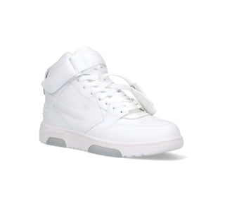 OFF WHITE Leather High-Top Arrow Sneakers with Strap