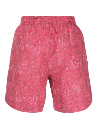 Brunello Cucinelli Brunello Cucinelli Pink Paisley Print Drawstring Swim Shorts