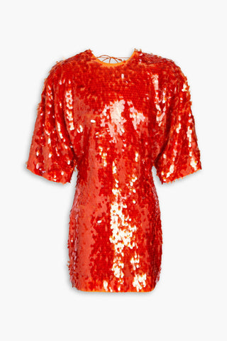 ROTATE BIRGER CHRISTENSEN JASY OPEN-BACK SEQUINED TULLE MINI DRESS - Size 38