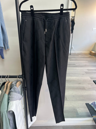 Berluti Monogram Technical Fabric Drawstring Trousers Black