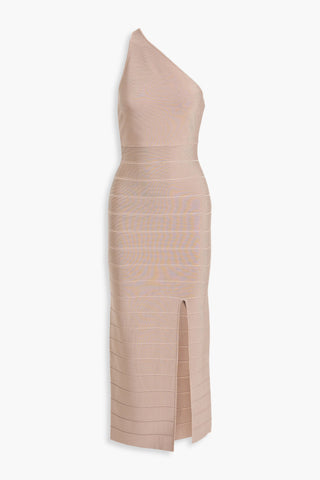 HERVÉ LÉGER ONE-SHOULDER BANDAGE MAXI DRESS - Size XL