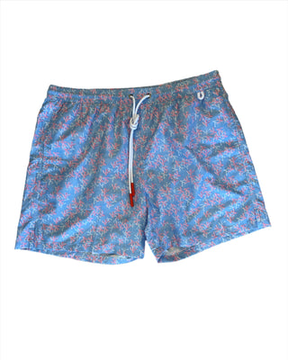 ISAIA Multicolored Coral Print Swim Trunks