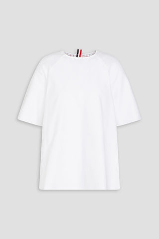 THOM BROWNE OXFORD-PANELED COTTON-POPLIN TOP - Size 44