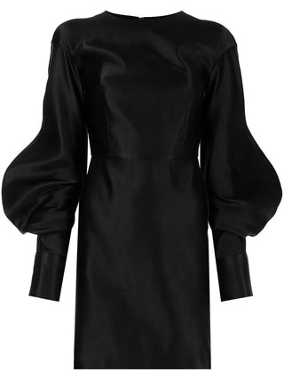 Tom Ford Tom Ford Satin Voluminous Sleeve Mini Dress Black