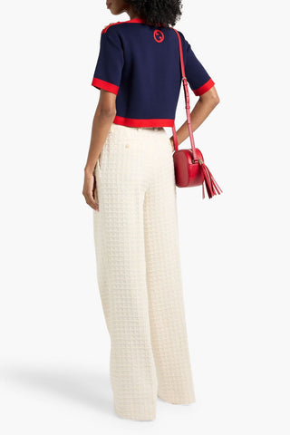 GUCCI COTTON-BLEND TWEED WIDE-LEG PANTS - Size 38