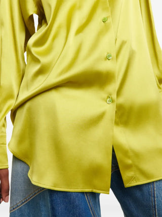 Tom Ford Green Silk Oversized Point-Collar Shirt