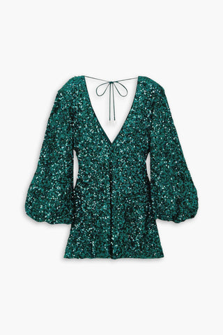 ROTATE BIRGER CHRISTENSEN DARSIE SEQUINED STRETCH-CHIFFON MINI DRESS - Size 34