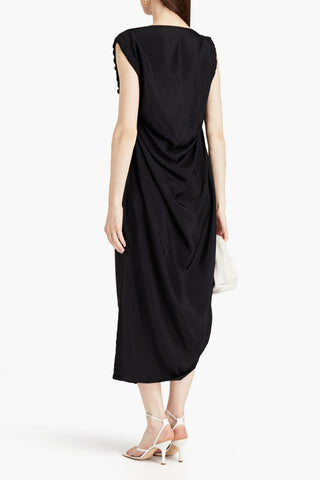 BY MALENE BIRGER CHITA RUCHED TWILL MIDI DRESS - Size 38