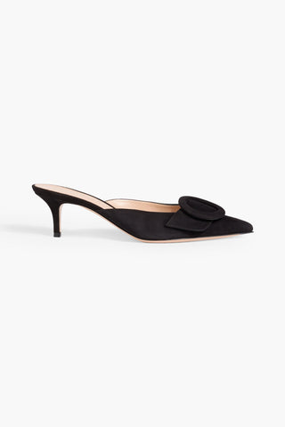 GIANVITO ROSSI PORTOFINO 55 BUCKLED SUEDE MULES - Size 39