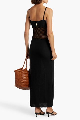 STAUD TARA CROCHET-TRIMMED COTTON MAXI DRESS - Size XL