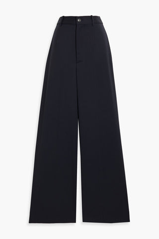 NILI LOTAN JOHAN WOOL-BLEND TWILL WIDE-LEG PANTS - Size 0