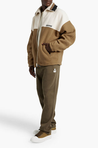 ISABEL MARANT LOGO-PRINT COTTON-FLEECE SWEATPANTS - Size XL