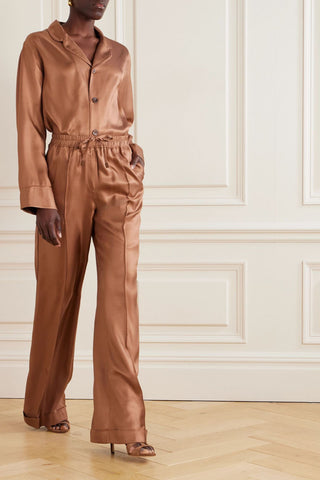 TOM FORD SILK-TWILL WIDE-LEG PANTS - Size 38