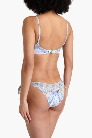 CAMILLA CRYSTAL-EMBELLISHED FLORAL-PRINT UNDERWIRED BIKINI TOP - Size S