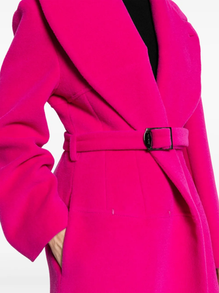 Tom Ford Wool-Blend Belted Wrap Coat Fuchsia