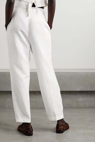 ALEX MILL PLEATED LINEN, TENCEL AND COTTON-BLEND TAPERED PANTS - Size 2