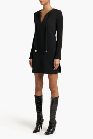 GABRIELA HEARST BEKO RIBBED WOOL AND CREPE MINI DRESS - Size 40