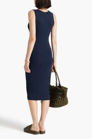 THEORY RIBBED-KNIT MIDI DRESS - Size XS