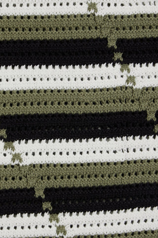 DIANE VON FURSTENBERG CASSIE STRIPED POINTELLE-KNIT COTTON VEST - Size M