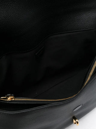 Tom Ford Grained Leather Flap Shoulder Bag with Braided Strap