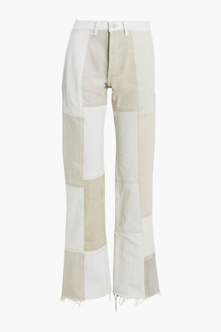 RE/DONE 70S PATCHWORK HIGH-RISE WIDE-LEG JEANS - Size 24
