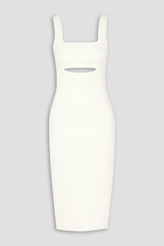 VICTORIA BECKHAM CUTOUT STRETCH-KNIT MIDI DRESS - Size 0