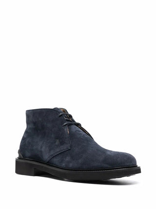 Tods Suede Lace-Up Chukka Boots Navy
