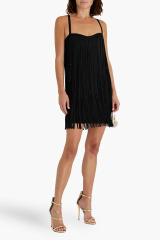 HERVÉ LÉGER FRINGED BANDAGE MINI DRESS - Size S