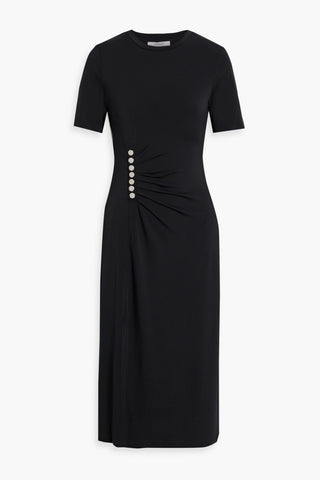 DEREK LAM LUCILLE STUDDED STRETCH-JERSEY MIDI DRESS - Size XS