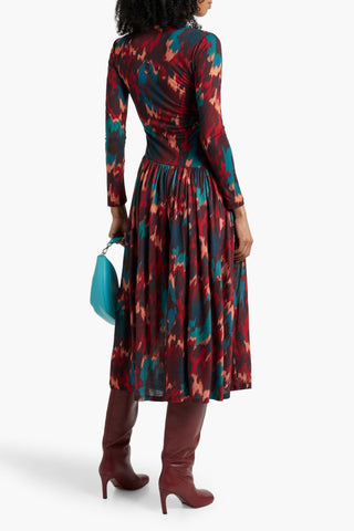 ULLA JOHNSON FERNANDA PRINTED LYOCELL-JERSEY MIDI DRESS - Size XS