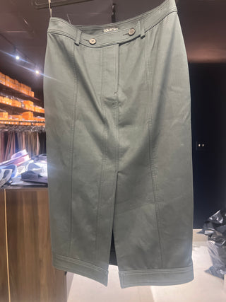 Tom Ford Cotton Paneled Front-Slit Midi Skirt
