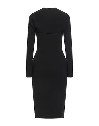 Tom Ford Black Wool Blend Shoulder Panel Sweater Dress