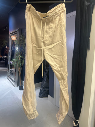 Tom Ford Tom Ford Silk Blend Drawstring Relaxed Trousers Beige