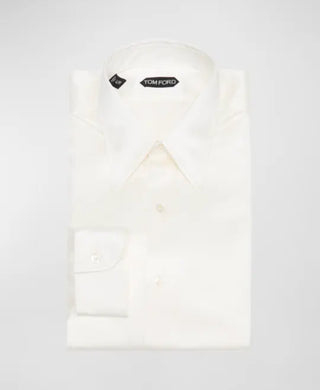 Tom Ford Smooth Cotton Point-Collar Dress Shirt