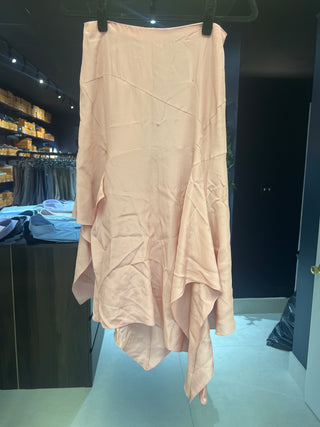 Tom Ford Silk Asymmetrical Draped Skirt Pearl Pink