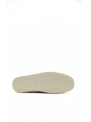 Tods Grained Leather Folding-Back Espadrille Loafers Navy