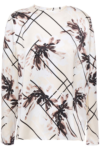 EQUIPMENT PRINTED SILK-CHARMEUSE BLOUSE - Size XL