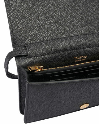 Tom Ford Pebbled Leather TF Logo Mini Flap Bag
