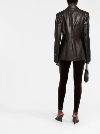 Tom Ford Leather Zip-Front Single-Breasted Blazer