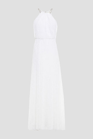 MICHAEL KORS GATHERED CROCHETED LACE MAXI DRESS - Size XXS