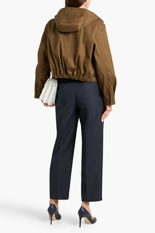 THEORY WOOL-BLEND TAPERED PANTS - Size 8