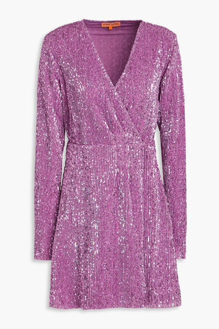 STINE GOYA NOELLA SEQUINED LAM-JERSEY MINI DRESS - Size XXS