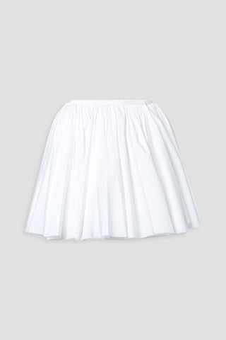 KHAITE JORJA LAYERED PLEATED COTTON-POPLIN MINI WRAP SKIRT - Size 2