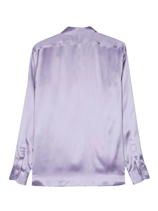 Tom Ford Silk Pintuck Front Dress Shirt Purple